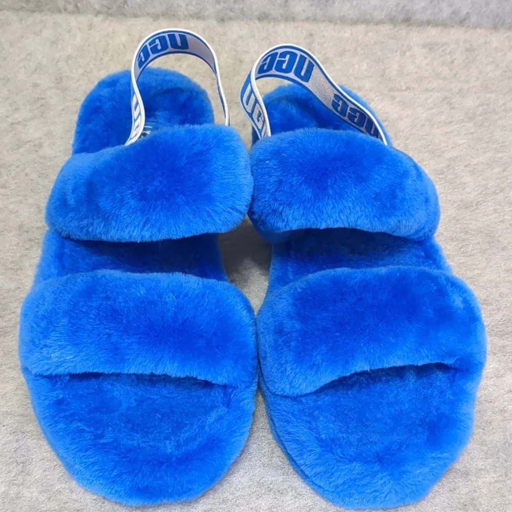 UGG Women's Oh Yeah Sheepskin Slippers in Dive Blue Sz 9 NWOT - Picture 11 of 11